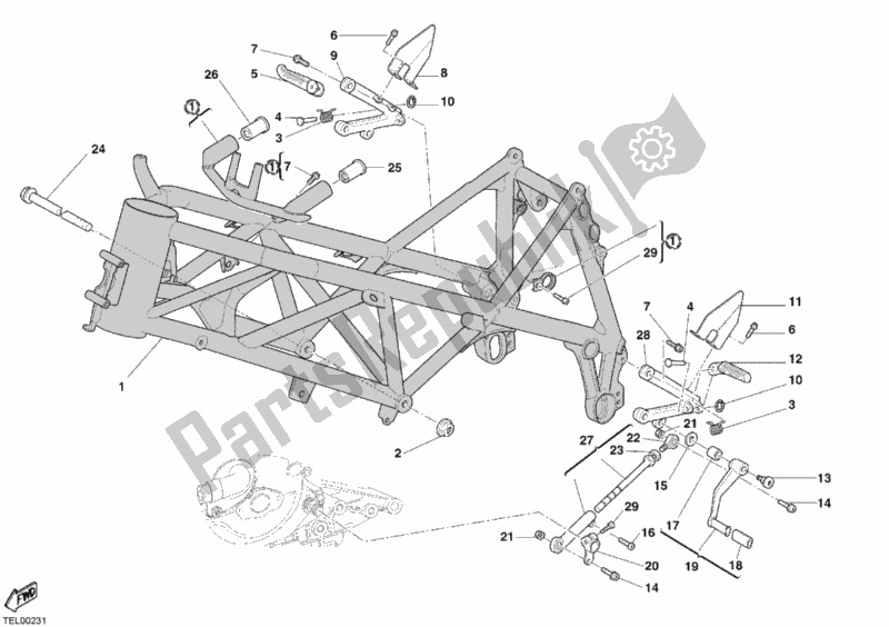 Todas as partes de Quadro, Armação do Ducati Superbike 999 R 2004